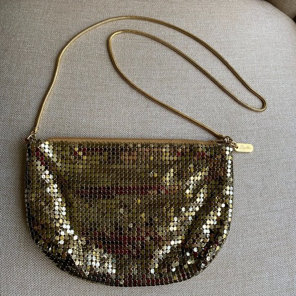 Vintage Lyrella Brand Gold Tone Mesh Metal Snake Chain Strap Purse/Handbag 1940' - Picture 2 of 12